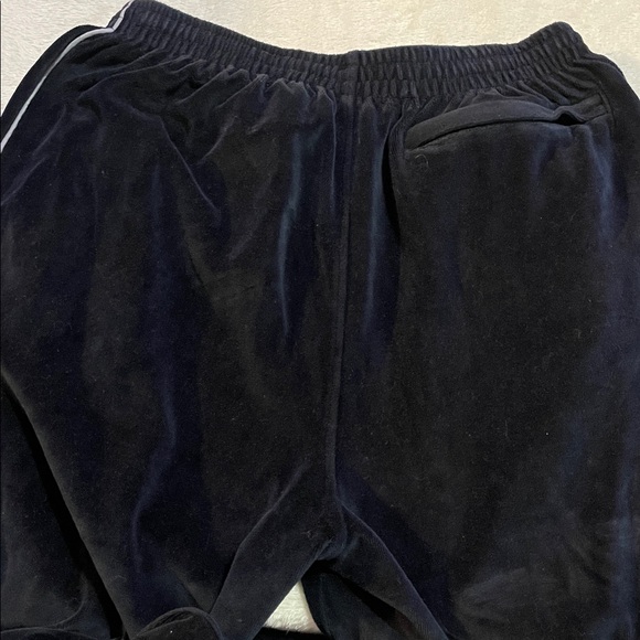 Sweatscdo Black Velour Pants with Gray Piping - Picture 4 of 9